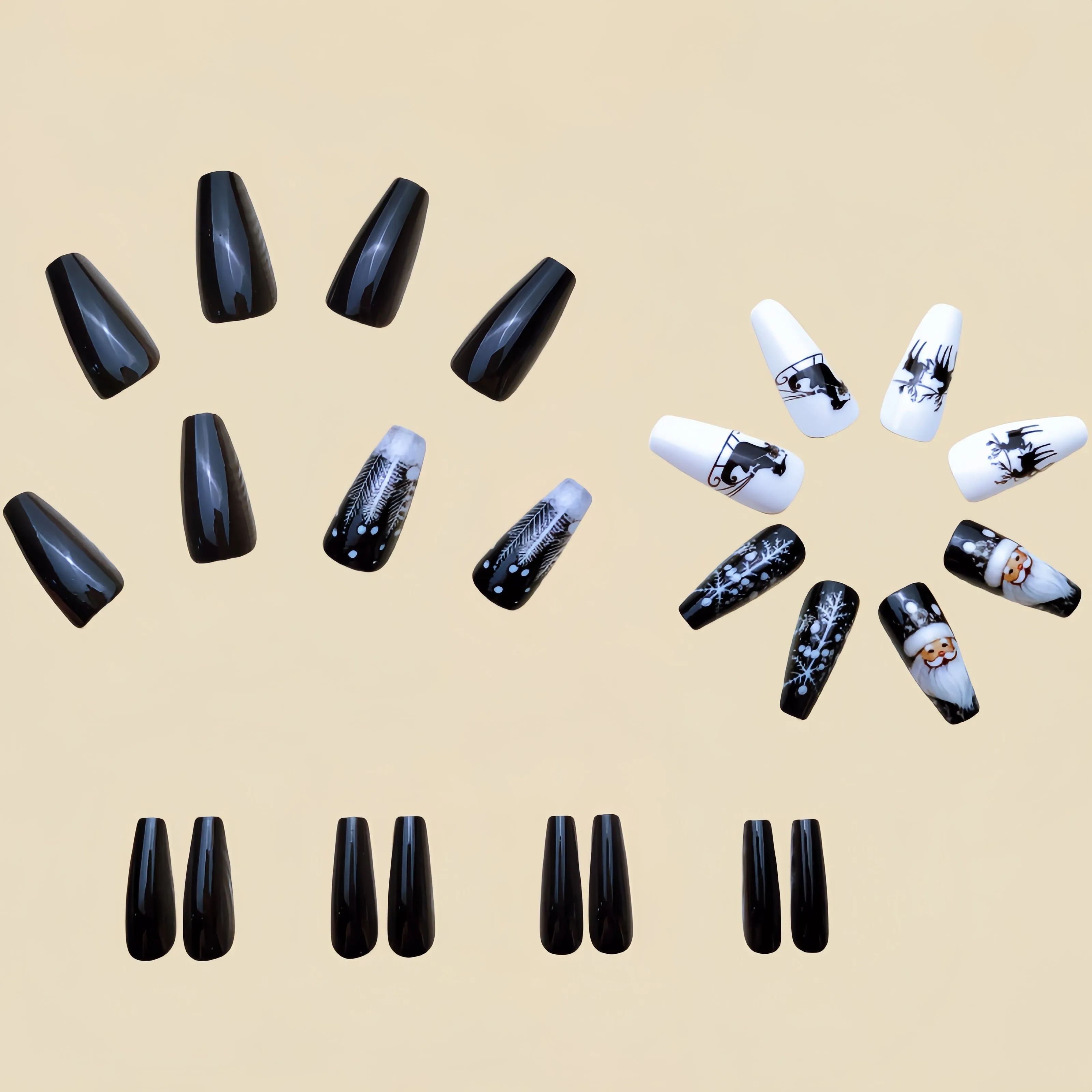 Chic Black Ballet Christmas Nail Decals